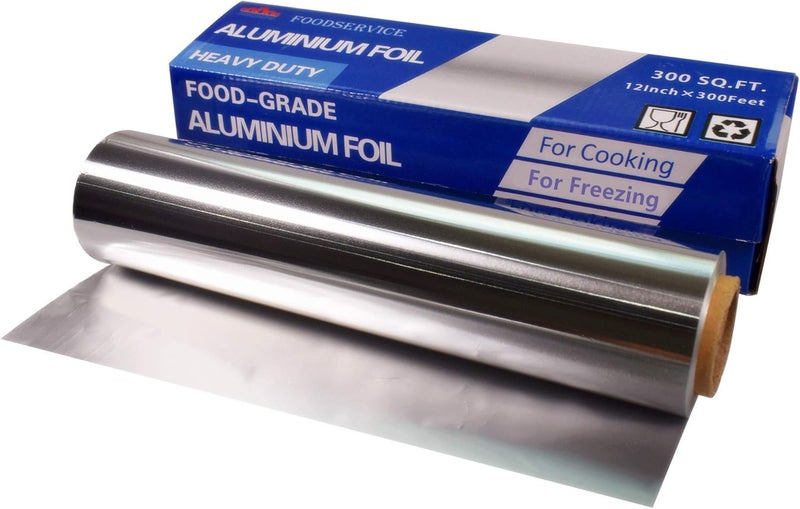 BBQMFG Heavy Duty Aluminum Foil, Food Grade Aluminum Foil Roll 12 Inches X 300 Feet - 300 Square Feet, 0.85mil Thickness - Image 1