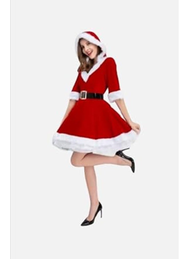 Hanady Christmas costume nightgown, plush with fur trim – One size fits up to 80 kg – HN 9091 - Image 4