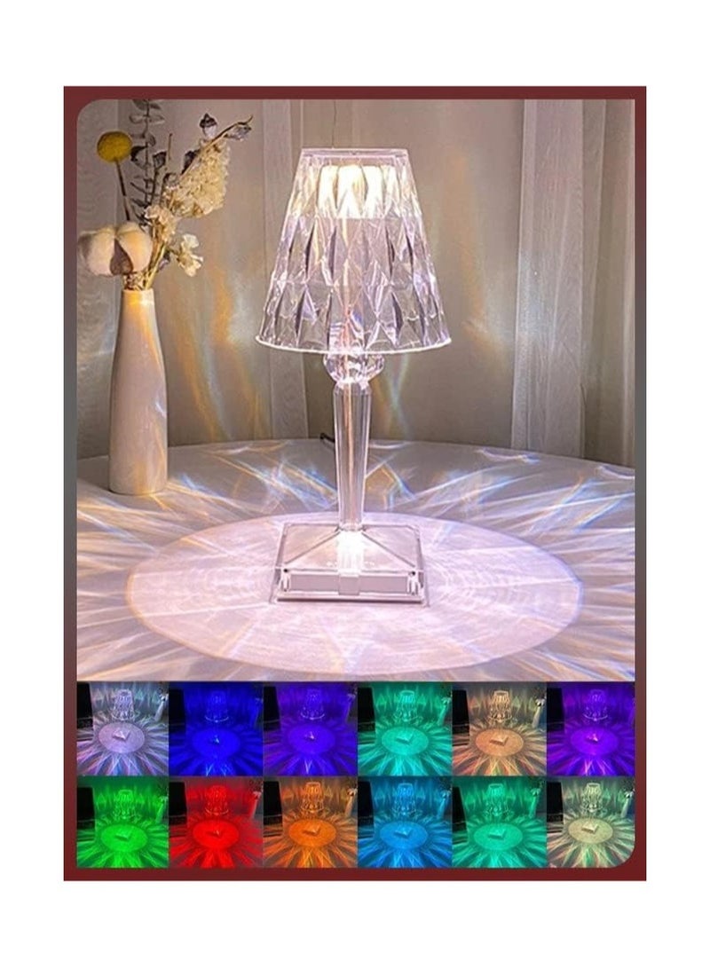 ELTRAZONE Crystal Table Desk Shade Lamp RGB Dimmable Touch Control USB Rechargeable Acrylic Decorative Nightstand Light With Remote For Living Room Bedroom - Image 4