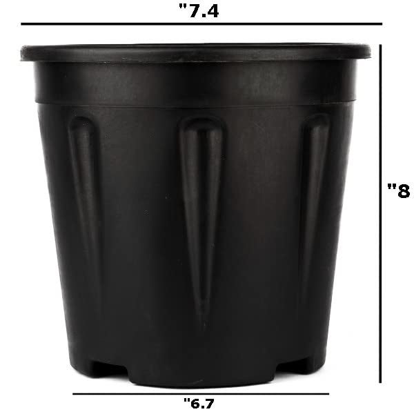 Tim Tim Agro 8 Inch Nursery Pots, 15 Packs Variety Plastic Pots with Drainage Hole, Plant Containers for Seedlings, Succulents, Transplanting (8 Inch, Black-Round) (Black - Round) - Image 2