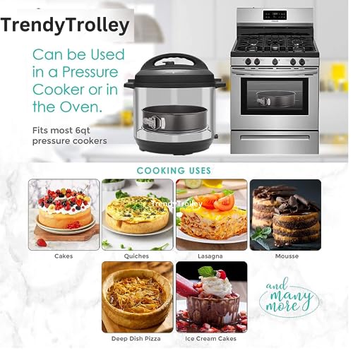 TrendyTrolley 3 Piece Round Springform Cake Mould Set | Non Stick Carbon Steel Bakeware with Removable Base | Oven OTG Microwave Safe Cake Baking Tin Set | Premium Baking Pan for Cakes & Desserts - Image 5