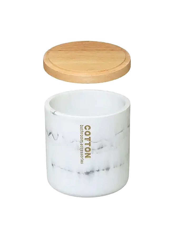 Five Simply Smart High Quality Ceramics Cotton Jar with Lid White 11 x 9.5 cm 160938 - Image 2