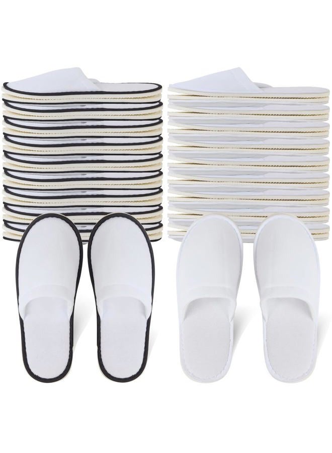 Yeios 20 Pairs Disposable Slippers for Guests Hotel Slippers Spa Slippers Non-slip Washable House Slipper Bulk for Adult for Men and Women White - Image 1