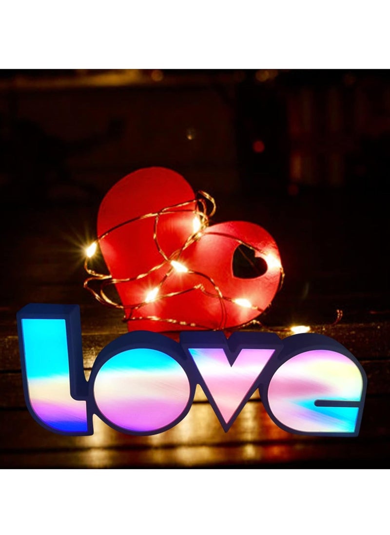 Toshionics Love LED Modelling Lamp Love Decoration Lamp Romantic LED Decoration Lamp Valentines Day Wedding Lamp Decor Home Decoration for Couples Kids Bedroom Love Sign Novelty LED Night Light Love  - Image 1