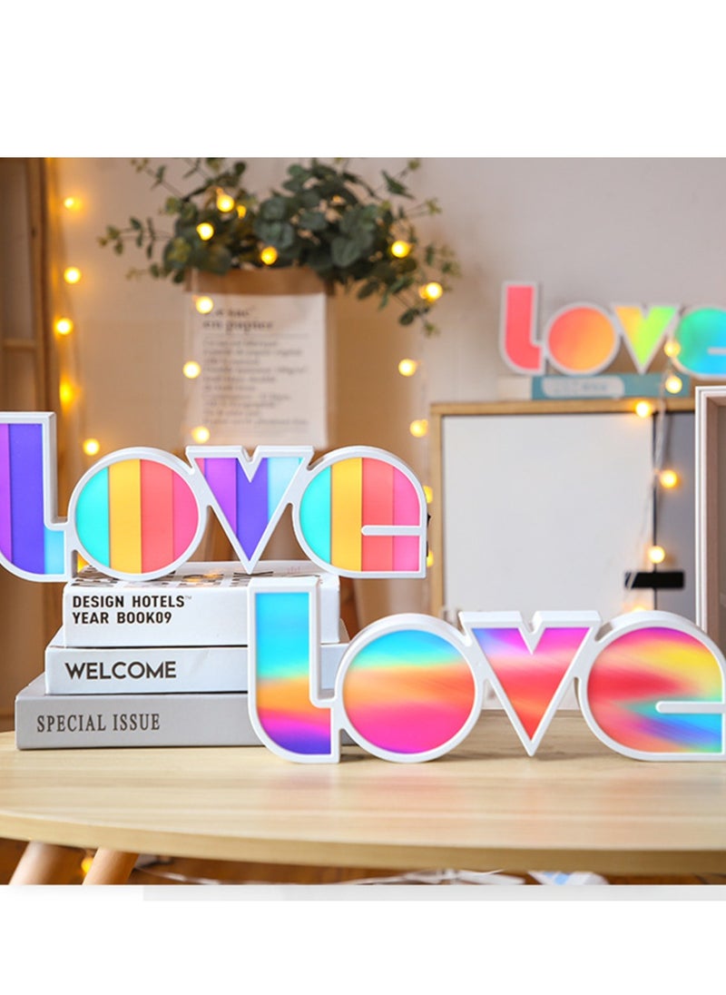Toshionics Love LED Modelling Lamp Love Decoration Lamp Romantic LED Decoration Lamp Valentines Day Wedding Lamp Decor Home Decoration for Couples Kids Bedroom Love Sign Novelty LED Night Light Love  - Image 4