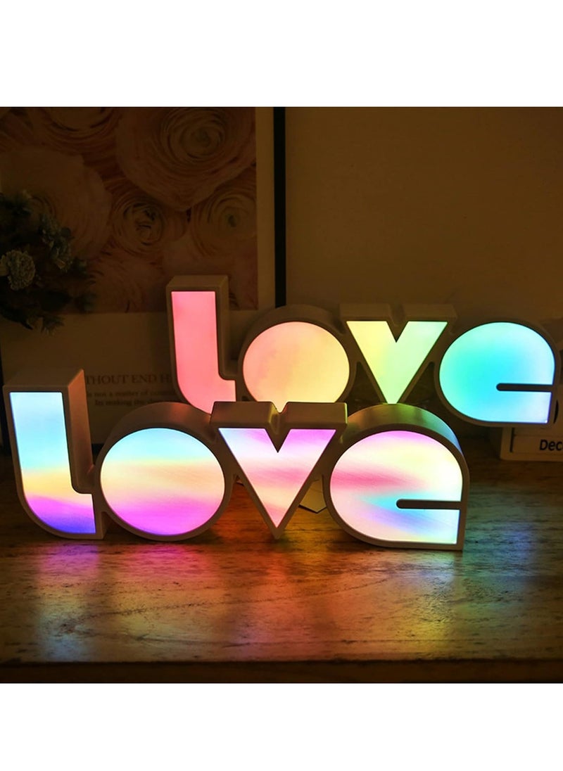 Toshionics Love LED Modelling Lamp Love Decoration Lamp Romantic LED Decoration Lamp Valentines Day Wedding Lamp Decor Home Decoration for Couples Kids Bedroom Love Sign Novelty LED Night Light Love  - Image 2