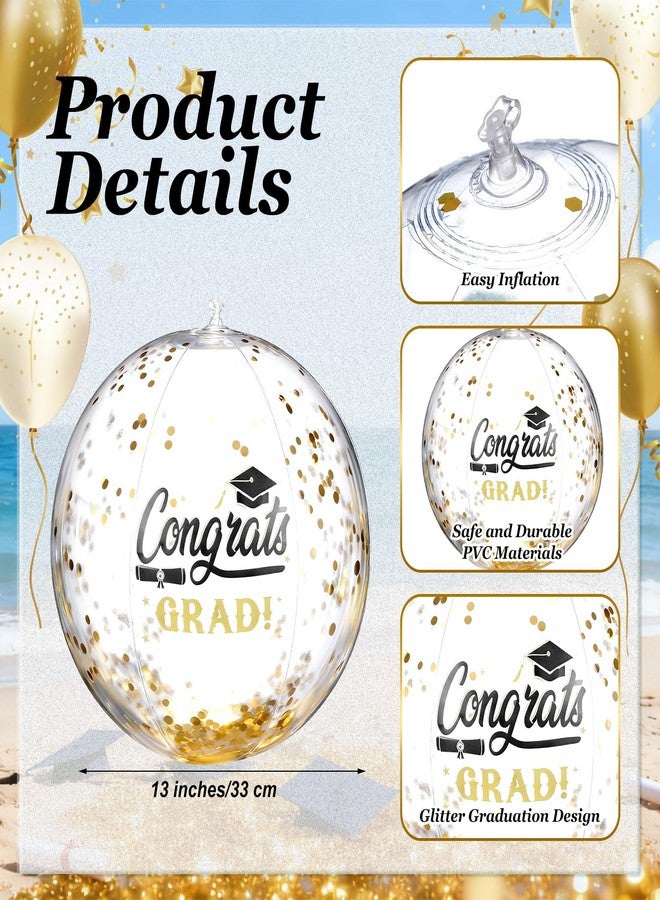 Seenelling 8 Pcs 2026 Graduation Beach Balls 13" Inflatable Congrats Grad Pool Party Balls with 2 Black Markers Class of 2026 Decorations Graduation Party Favors for Graduates Seniors College - Image 2