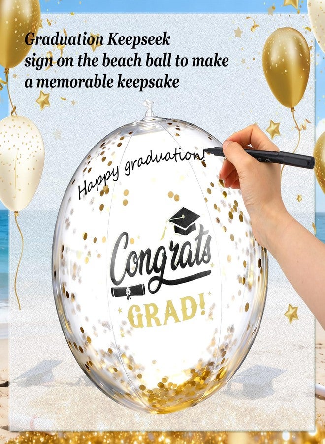 Seenelling 8 Pcs 2026 Graduation Beach Balls 13" Inflatable Congrats Grad Pool Party Balls with 2 Black Markers Class of 2026 Decorations Graduation Party Favors for Graduates Seniors College - Image 3
