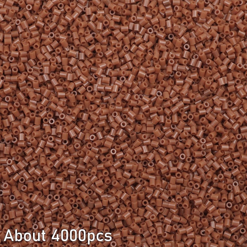 4000Pcs Brown Acrylic Pixel Beads Kit 2.6mm Solid Craft DIY No Glue - Image 5