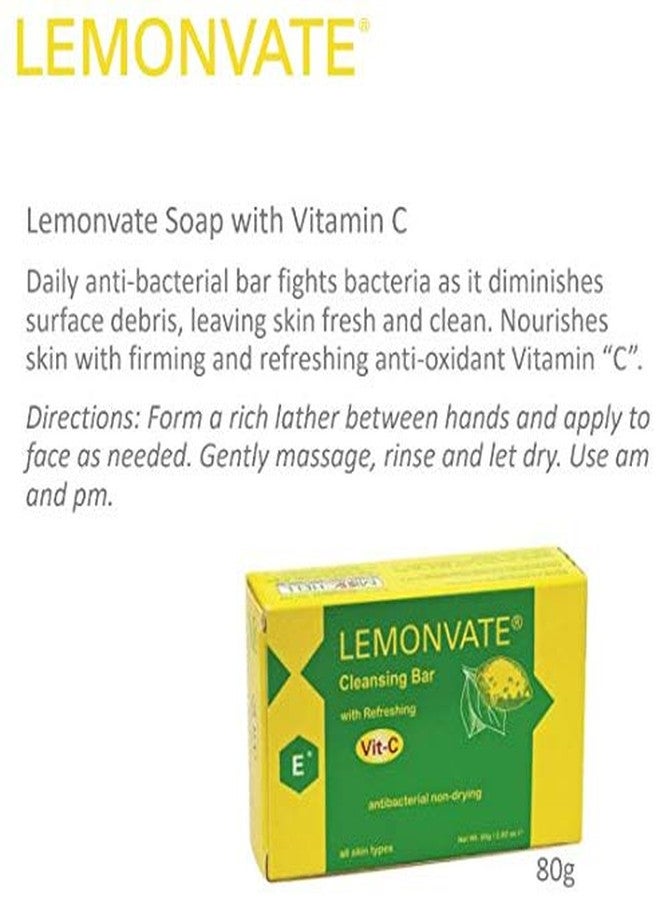 Lemonvate صابون ليمونفاتي 80 جرام - مصمم لتغذية وتنظيف البشرة، مطهر لليدين والجسم، مع فيتامين C - Image 2