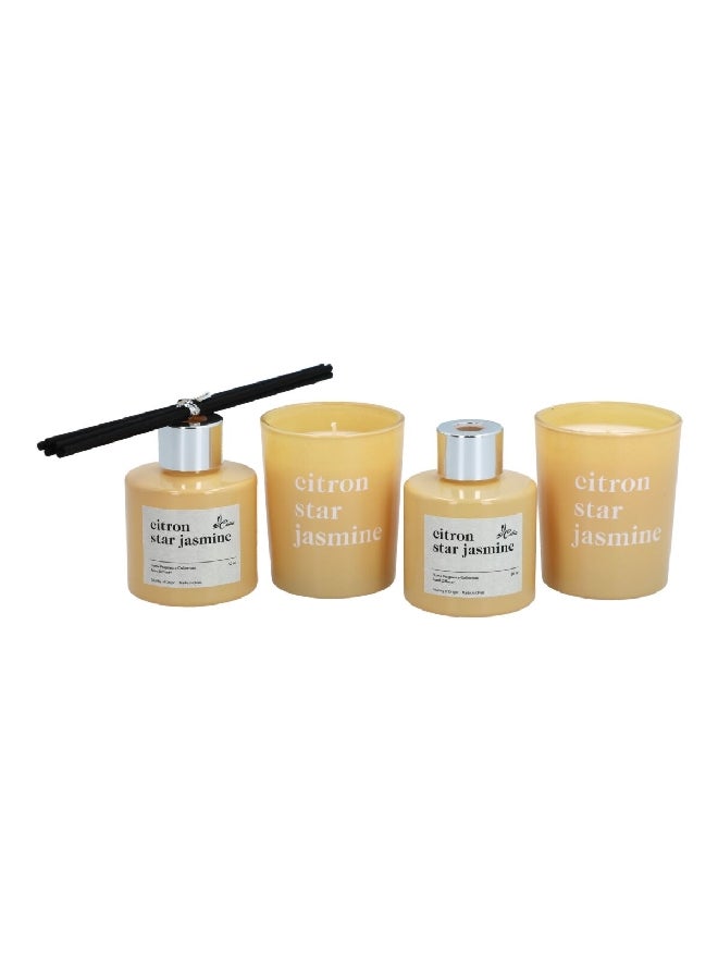 Celia 4-Piece Home Fragrance Collection Citron Star Jasmine Scented Candle and Diffuser Set 50 ml J010430148-C - Image 2