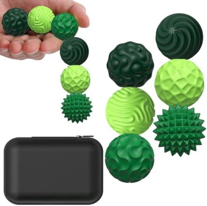BUSOHA Silicone Fidget Balls - 4 Pack Fidget Toys Adults Sensory Toys Stress Balls for Adults Teens Gifts for Calming,Autism and ADHD  Office