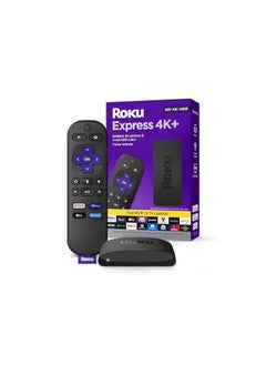ROKU Roku Express 4K+ 2021 | Streaming Media Player HD/4K/HDR with Smooth Wireless Streaming and Roku Voice Remote with TV Controls, includes Premium HDMI Cable  - Image 1