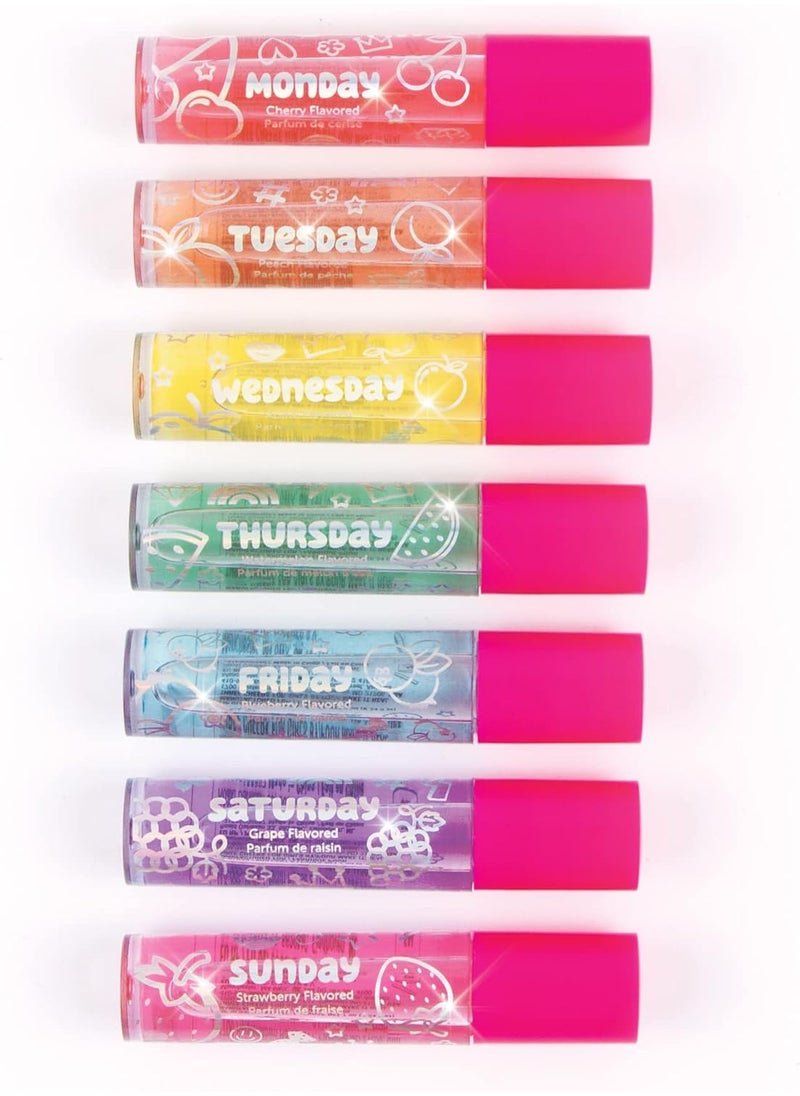 Make It Real 3C4G Days of the Week Lip Gloss Set for Girls  7 Pack Kids Lip Gloss Kit for Girls Tweens  Teens  Clear Flavored Lip Gloss Makeup Kit  Roll On Lip Gloss for Girls 8101214 by Make It Real 