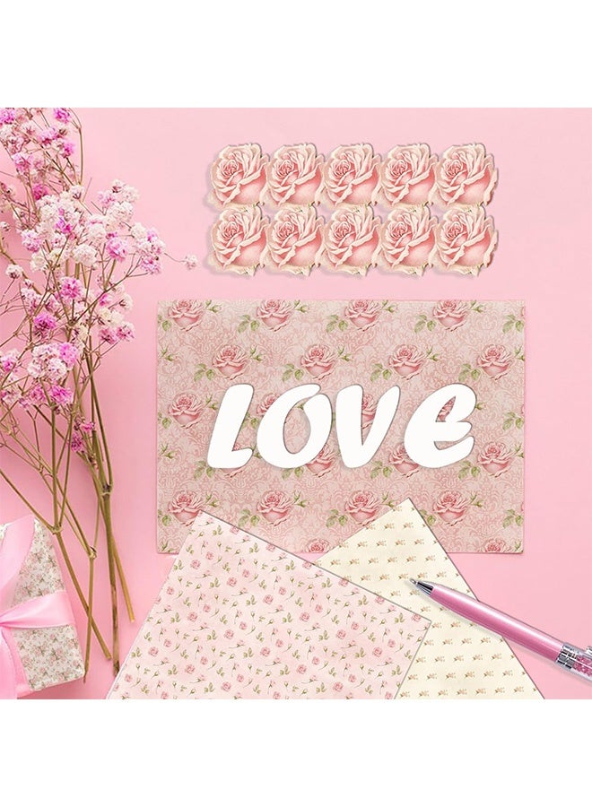 MXN 12 PCS Scrapbook Paper, Vintage Watercolor Floral Decorative Craft Paper, Single-Sided Pattern DIY for DIY Making Cards Scrapbooking Collection - Image 5