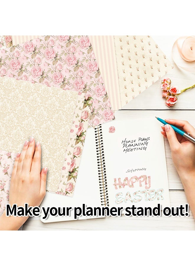 MXN 12 PCS Scrapbook Paper, Vintage Watercolor Floral Decorative Craft Paper, Single-Sided Pattern DIY for DIY Making Cards Scrapbooking Collection - Image 4