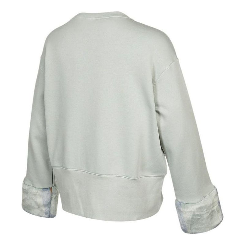 Nike (WMNS) Nike Fleece Print Crew Sweatshirt 'Grey' - Image 2