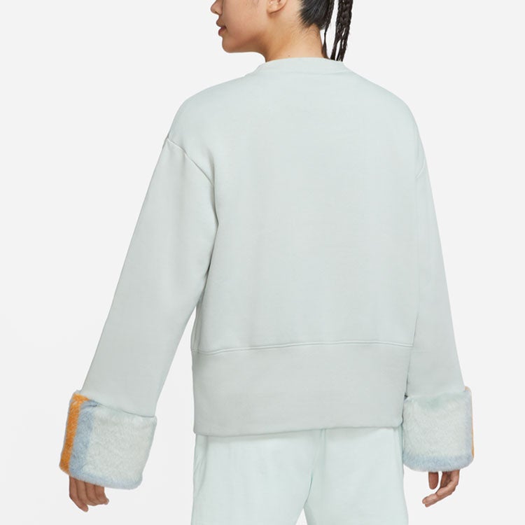 Nike (WMNS) Nike Fleece Print Crew Sweatshirt 'Grey' - Image 4
