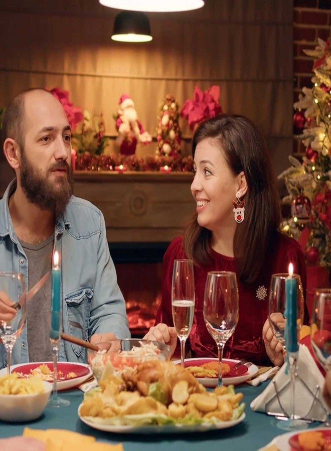 PHALIN Holiday Earrings Christmas Beaded Earrings for Women Reindeer Christmas Tree Earrings Snowflake Dangle Earrings Set (Style D) - Image 4