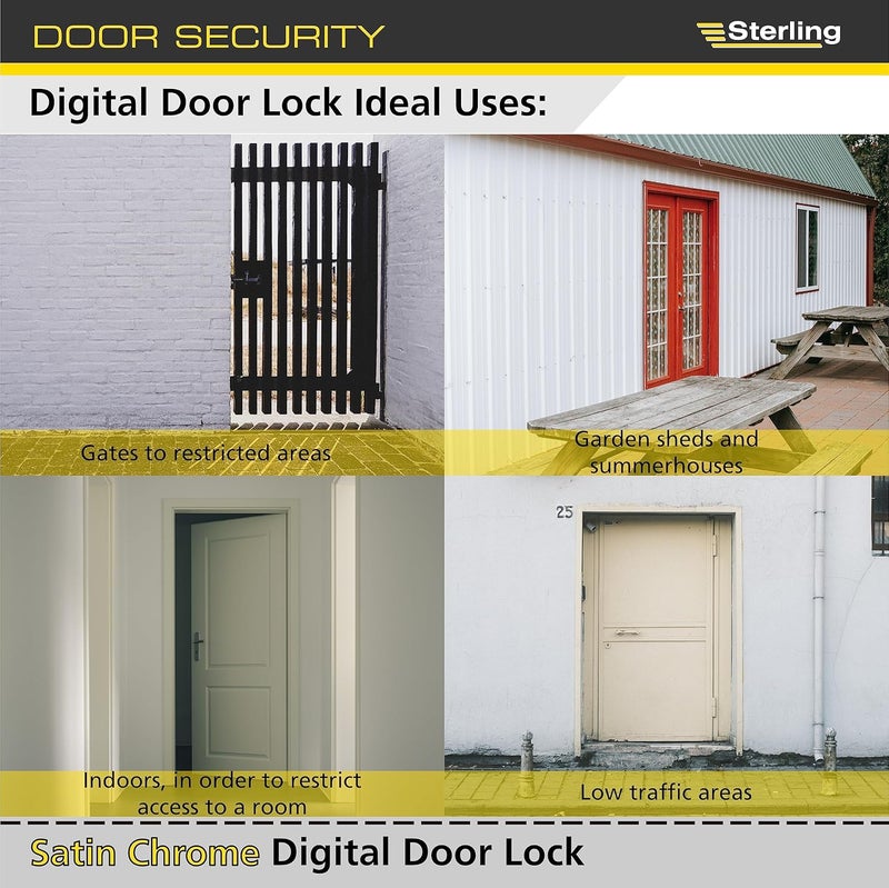 Sterling S2235V Digital Push Button Lock-Satin, Chrome - Image 5