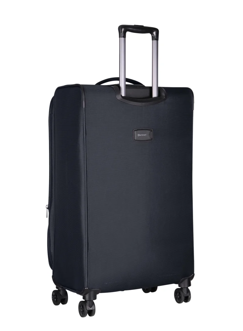 eminent Expandable Trolley Luggage Set of 3 Bag Soft Suitcase for Unisex Travel Polyester Shell Lightweight with TSA lock Double Spinner Wheels E777SZ Black