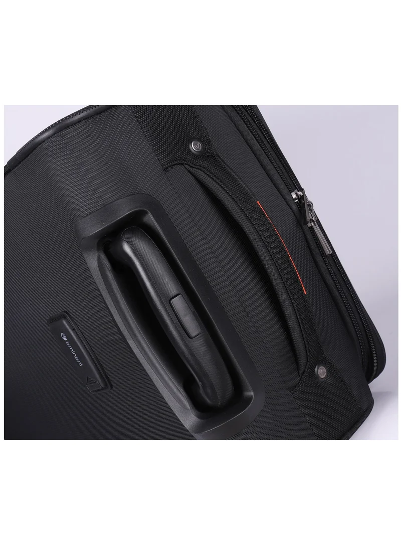 eminent Expandable Trolley Luggage Set of 3 Bag Soft Suitcase for Unisex Travel Polyester Shell Lightweight with TSA lock Double Spinner Wheels E777SZ Black