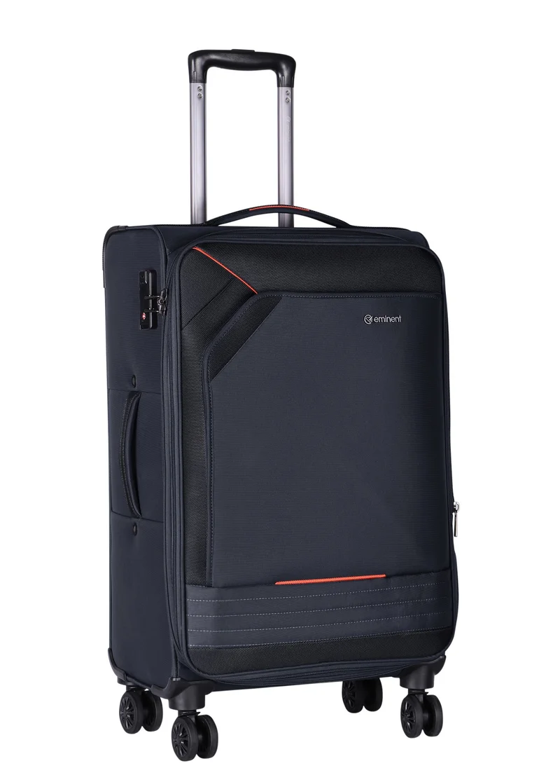 إيمينينت Expandable Trolley Luggage Set of 3 Bag Soft Suitcase for Unisex Travel Polyester Shell Lightweight with TSA lock Double Spinner Wheels E777SZ Black