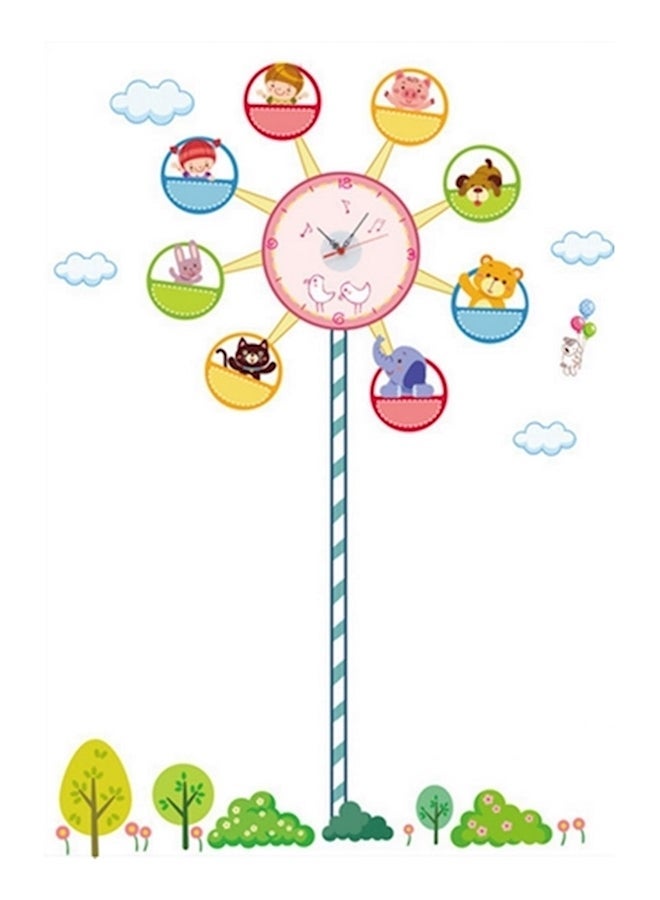 NIBEMINENT Ferris Wheel Pattern DIY Removable Wall Sticker Clock Multicolour - Image 4