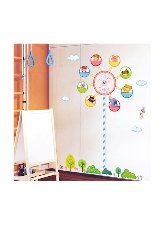 NIBEMINENT Ferris Wheel Pattern DIY Removable Wall Sticker Clock Multicolour - Image 3