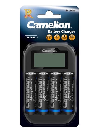 شاحن بطاريات Camelion BC-1046 مع 4 بطاريات AA بسعة 2100mAh، شاشة LCD وشحن سريع - pzsku/ZF119B577BBE31FD8833FZ/45/1741755832/362148ed-9ed4-4195-bfab-cc740c4a6170