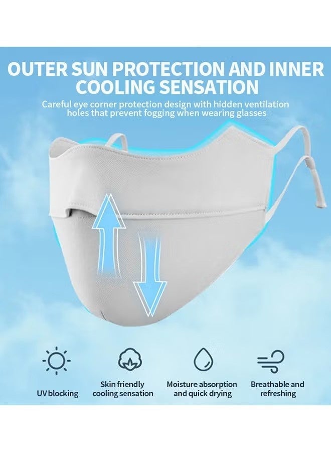 2 Pack Black Sunscreen Mask 50+ SPF, UV Protection, Breathable, Reusable, Anti-UV, Lightweight Face Shield for Outdoor Activities, Travel, and Daily Use - Image 3