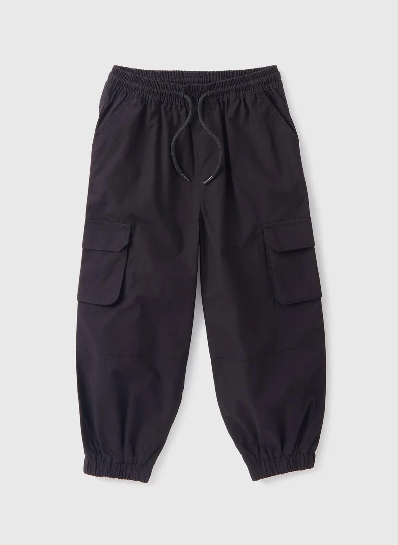 Matalan Boys Black Cargo Trousers