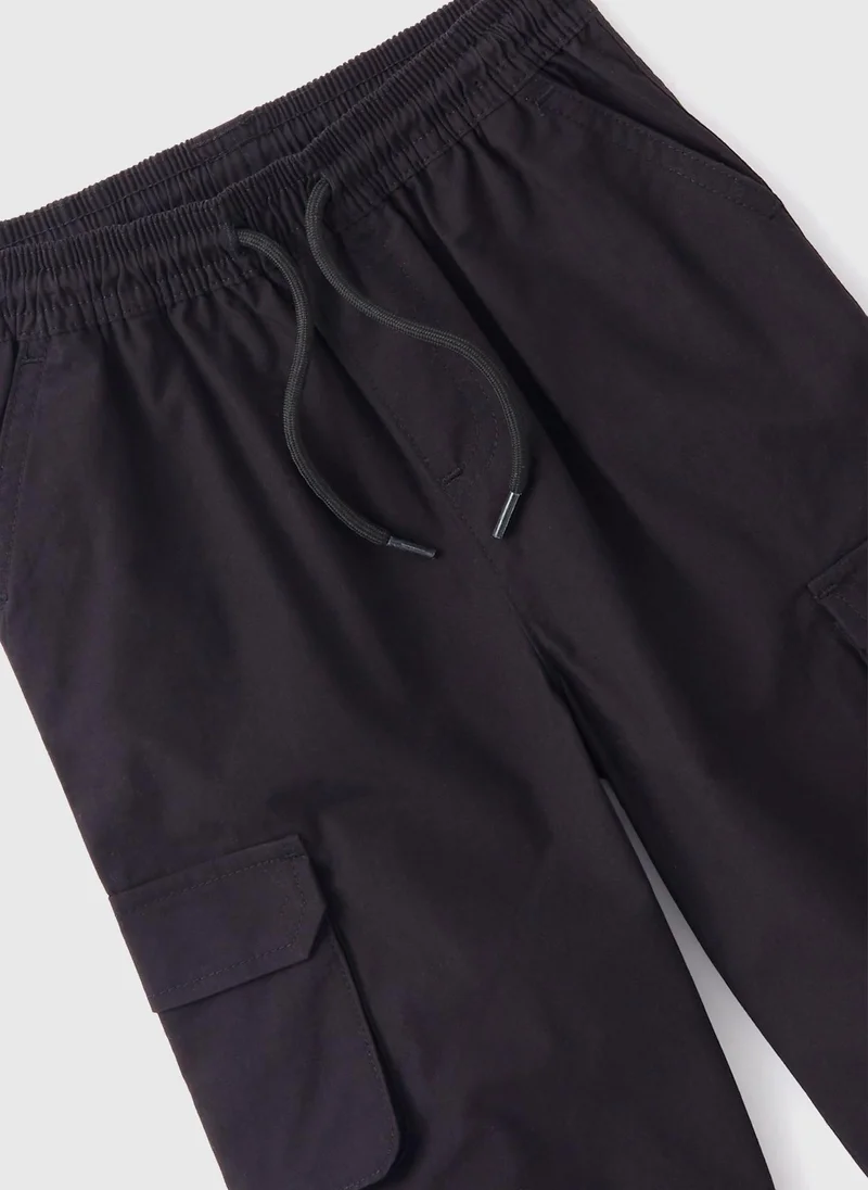 Matalan Boys Black Cargo Trousers