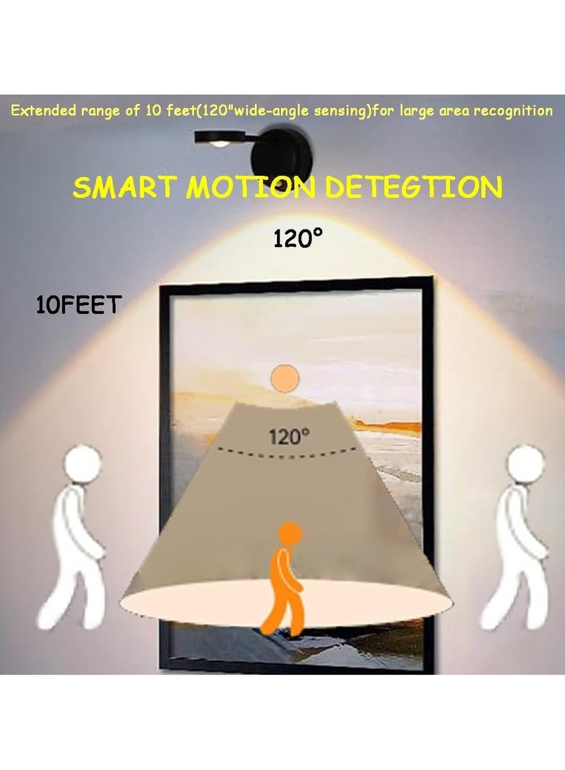 كيوومي مصباح صور مزود بمستشعر حركة، مصباح ليلي LED مزود بمستشعر حركة، مصباح حائط قابل لإعادة الشحن، درجة حرارة لون قابلة للتعديل بثلاثة ألوان، للاستخدام على الحائط، الدرج، غرفة الأطفال، الردهة، غرفة النوم، الخزانة، الخزانة - Image 4