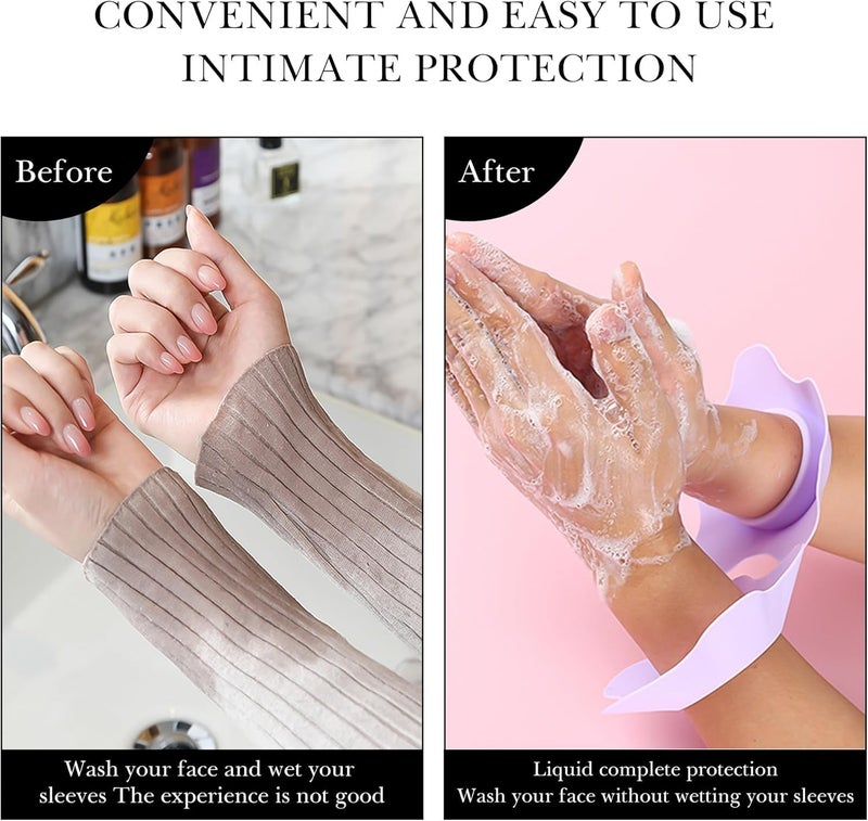 Orbica Silicone Face Washing Wristbands for Women - Soft Absorbent Wrist Band for Preventing Water Mess During Skincare, Makeup, and Face Wash Routine (Multi-1 Pair) - Image 4