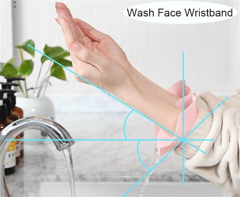 Orbica Silicone Face Washing Wristbands for Women - Soft Absorbent Wrist Band for Preventing Water Mess During Skincare, Makeup, and Face Wash Routine (Multi-1 Pair) - Image 3