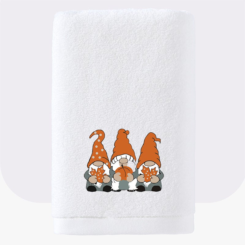 Customized Embroidered Cotton Towels With Pumpkin Festival And Christmas Patterns Support Small Batch Customization Of Logos And Sales - Image 5