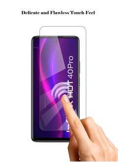Techie 2 Pack HD Tempered Glass Screen Protector for Infinix Hot 40 / Hot 40 Pro - Anti Reflection Anti Bubbles 9H Hardness 0.33 mm Rounded Edges Easy Installation  - Image 4