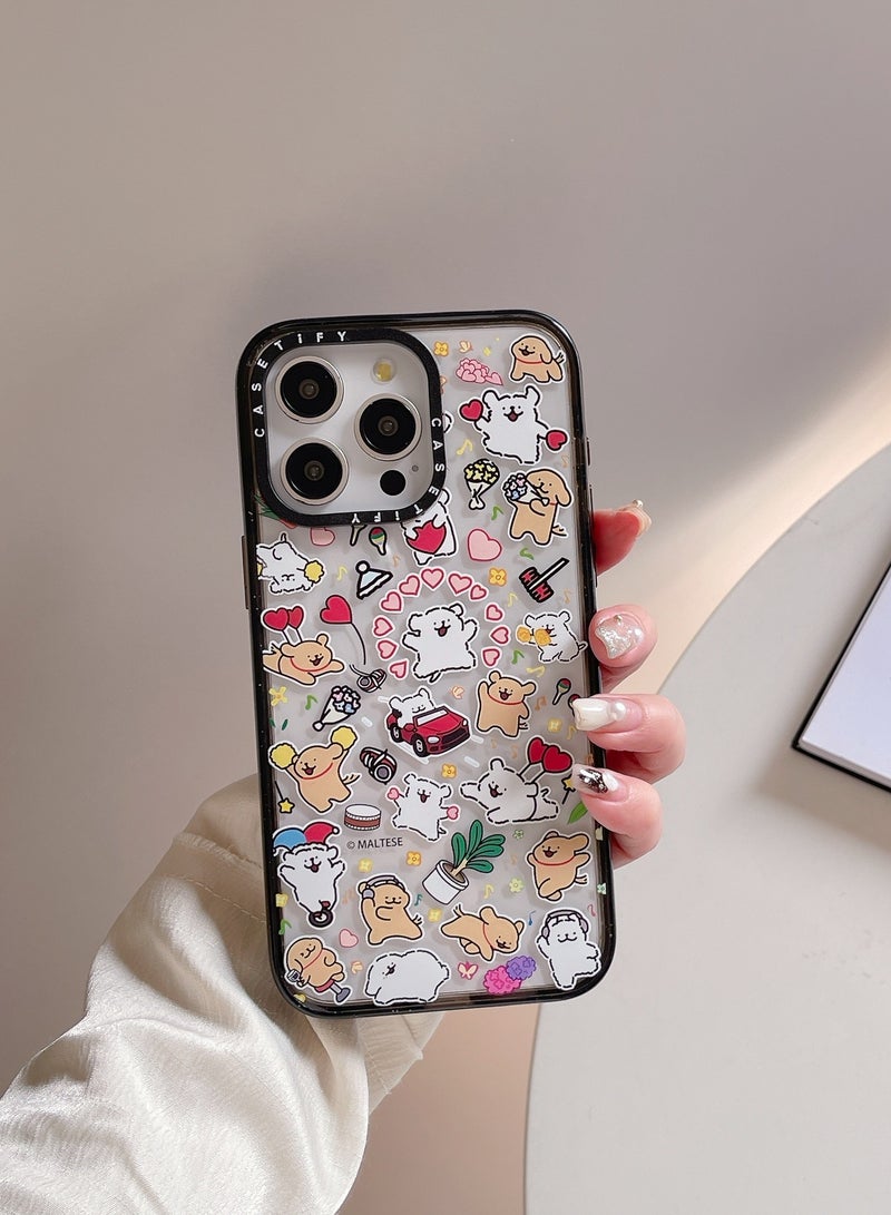 Puppy Doodles: iPhone 15 Pro Max Canine Cuteness Series Case