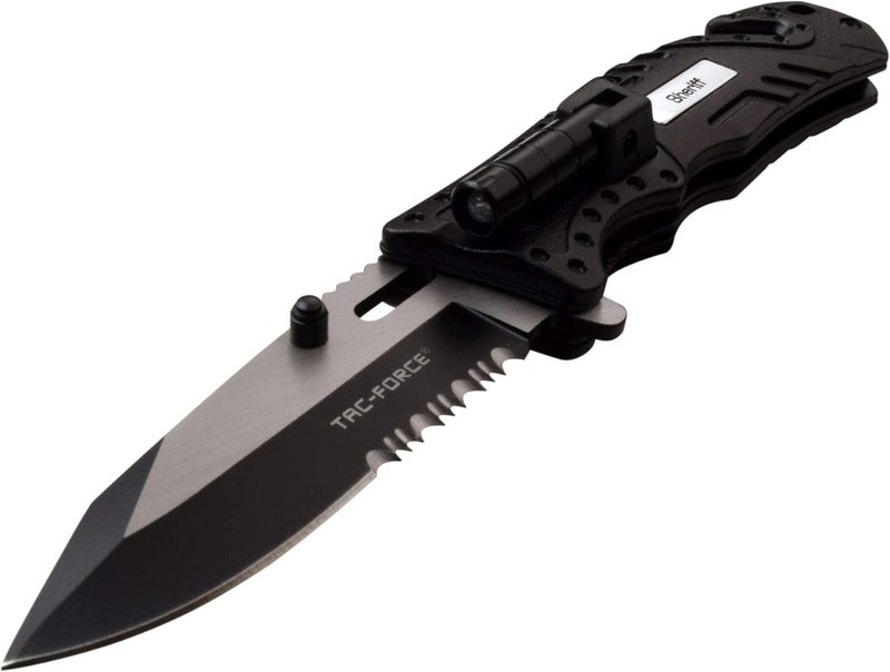 Tac-Force TAC Force TF-835 Series Spring Assist Folding Knife, Two-Tone Half-Serrated Blade, 4.5-Inch Closed - Image 4