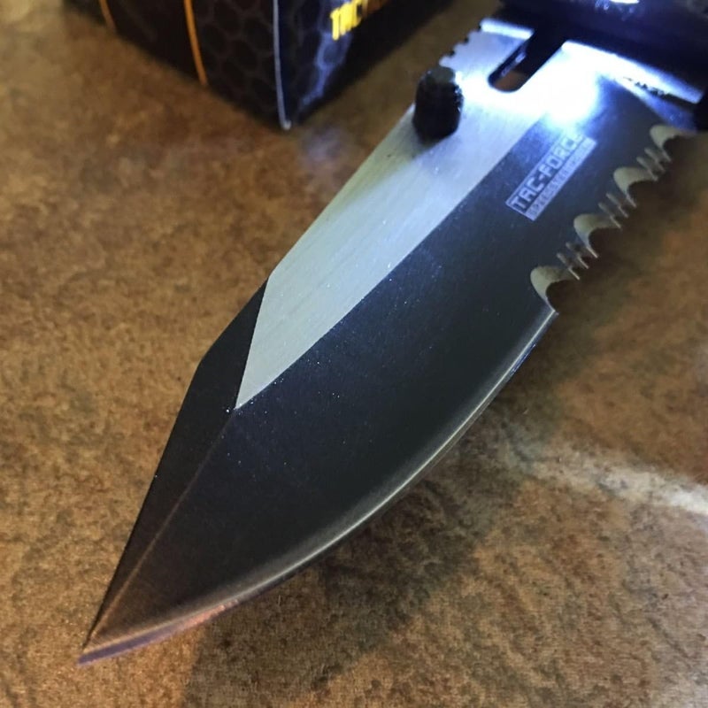 Tac-Force TAC Force TF-835 Series Spring Assist Folding Knife, Two-Tone Half-Serrated Blade, 4.5-Inch Closed - Image 2