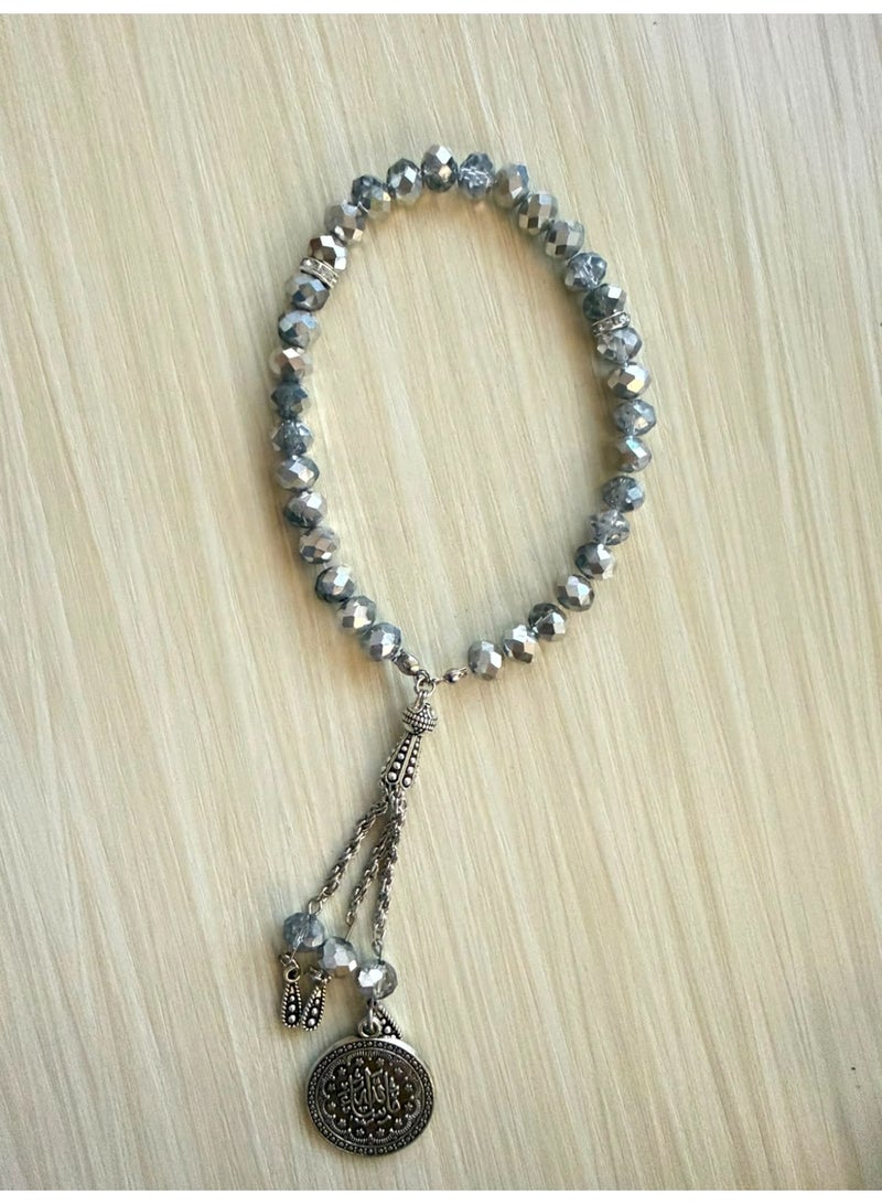 سبحه صناعه يدويه رمادى