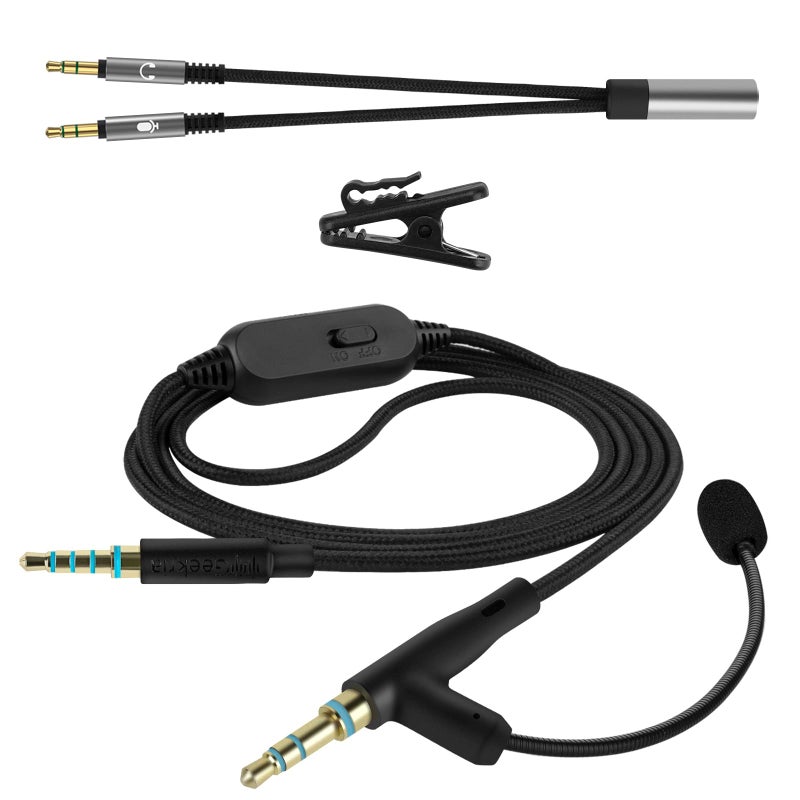 Geekria Geekria Boom Mic Headphones Cable Compatible with Sony WH-ULT900N WH-1000XM5 WH-1000XM4 WH-XB920N, 3.5mm Jack Nylon Braided Replacement Cord with Boom Microphone for Gaming & Meeting (5.6ft)  - Image 2