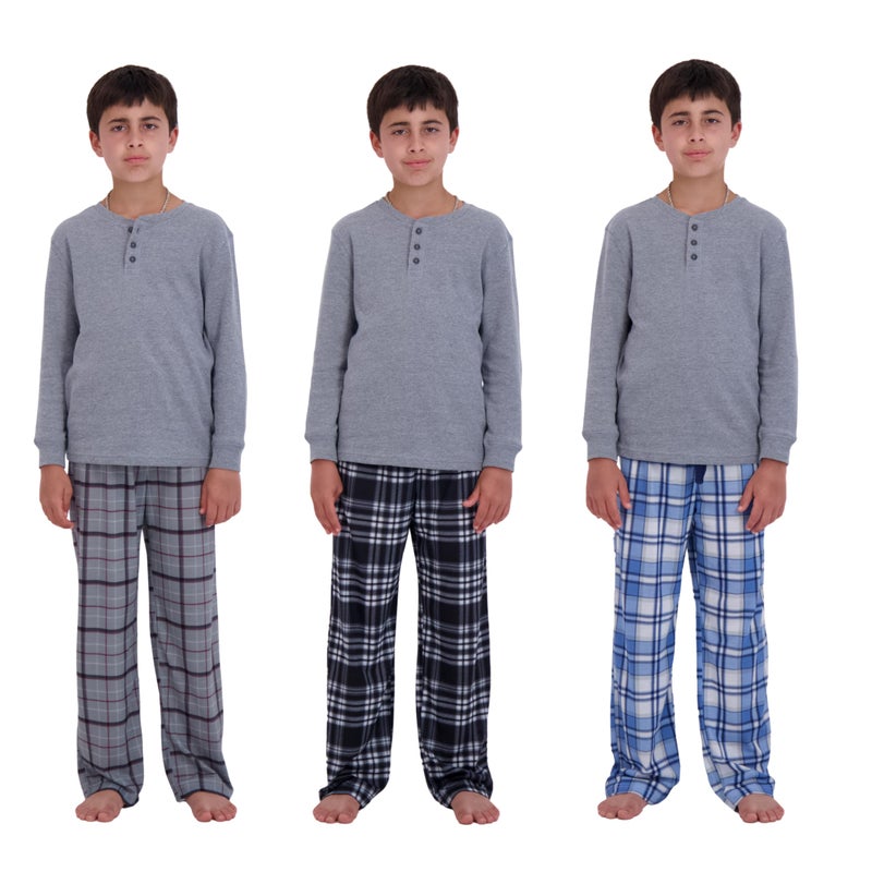 US Angels Boys Pajama Pants - 3 Pack, Boys' Sleepwear, Breathable and Soft PJ Pants, Pajama Bottoms for Teens, Youths, and Kids - Size 7 8 10-12 14-16 - Image 3