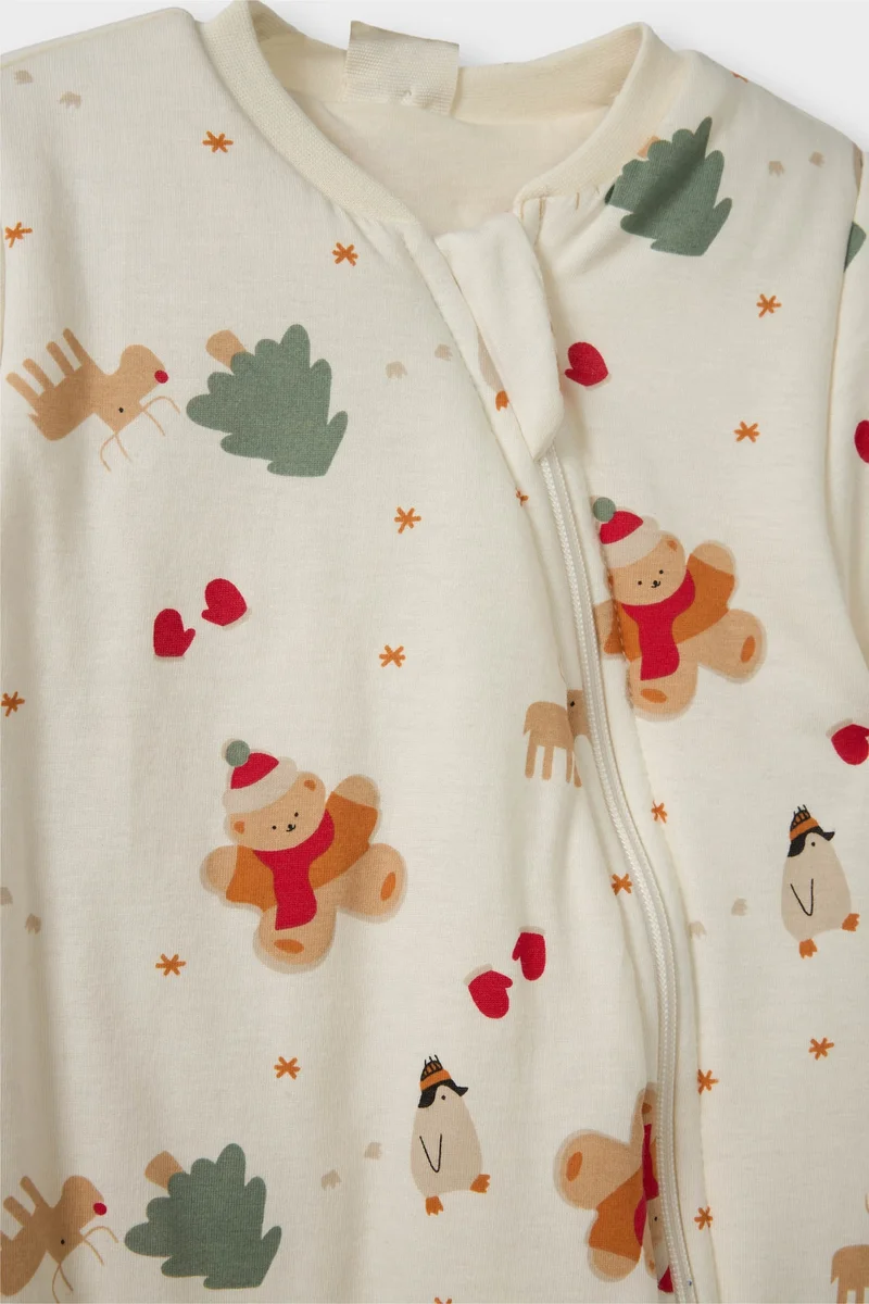 Defacto Baby Boy 1.6 Tog Fiber Christmas Themed Cotton Jumpsuit
