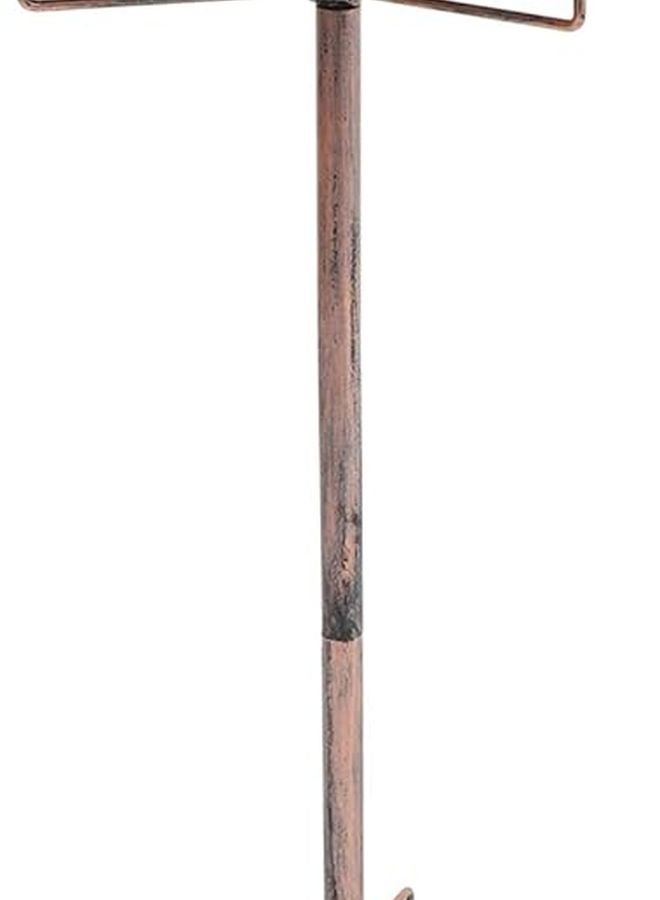 Antique Finish Metal Bird Bath and Feeder for Outdoor Garden Easy Ground Installation - Image 1