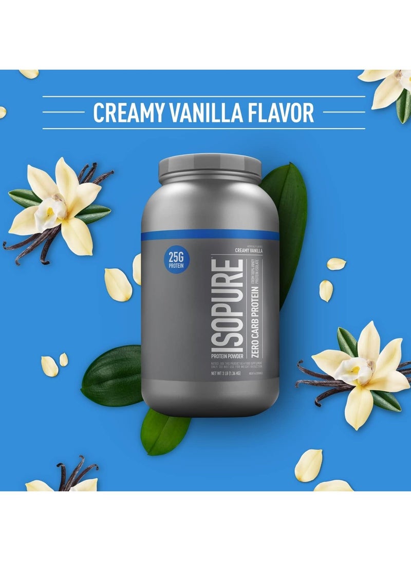 آيزوبيور مسحوق بروتين مصل اللبن المعزول خالي من الكربوهيدرات، كريمي الفانيليا، 3 رطل - Image 2