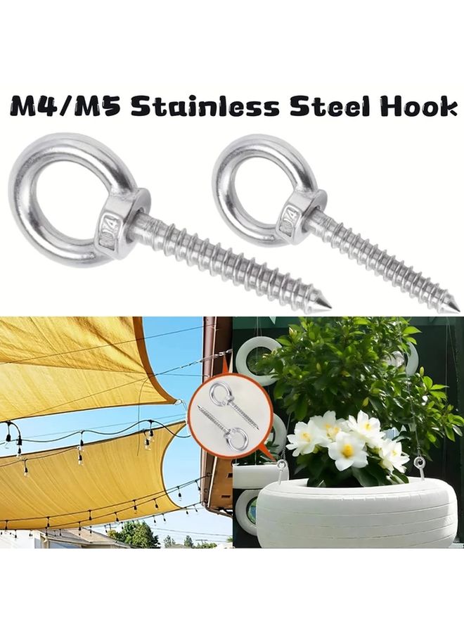4PCS M4 304 Stainless Steel Self Tapping Screw Hooks Heavy Duty Multifunctional - Image 2