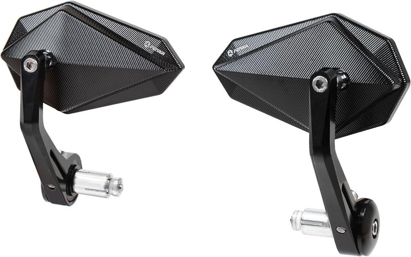 FENRIR CNC Aluminum Alloy Cafe Racer Black Motorcycle Bar End Mirrors - Universal Rear View for 22MM 7/8" Handlebar - Image 1