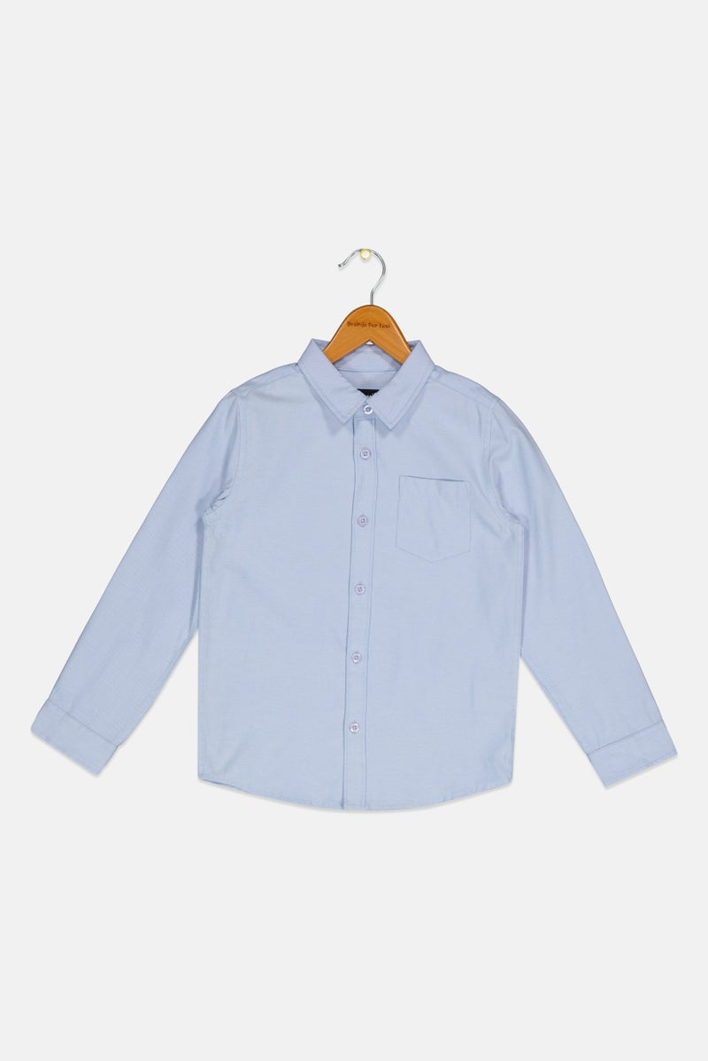 Ocean Pacific قميص أطفال أولاد بأكمام طويلة عادية، أزرق فاتح - Image 1